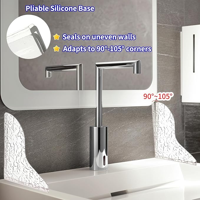 2Pack Shower Splash Guard for Bathtub,Walk in Shower Water Guard Made of Acrylic,Designed to Keep Water in Shower and to Seal Tub Corner, Shower Corner, and Bathroom Sink (Wave)