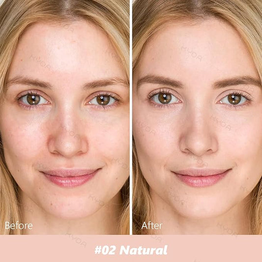 KYDA Mushroom Head Air Cushion BB Cream,Concealer Lasting Nude Makeup Moisturizing Pigment CC Liquid Foundation, Even Skin Tone Makeup Base Primer-Natural