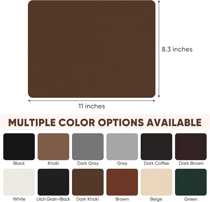 Leather Repair Patch Self Adhesive,8.3″ x 11″ Vinyl Patch Kit,Leather Repair Kit for Furniture,Car Seat,Couch,Office Chair.（Dark Khaki）