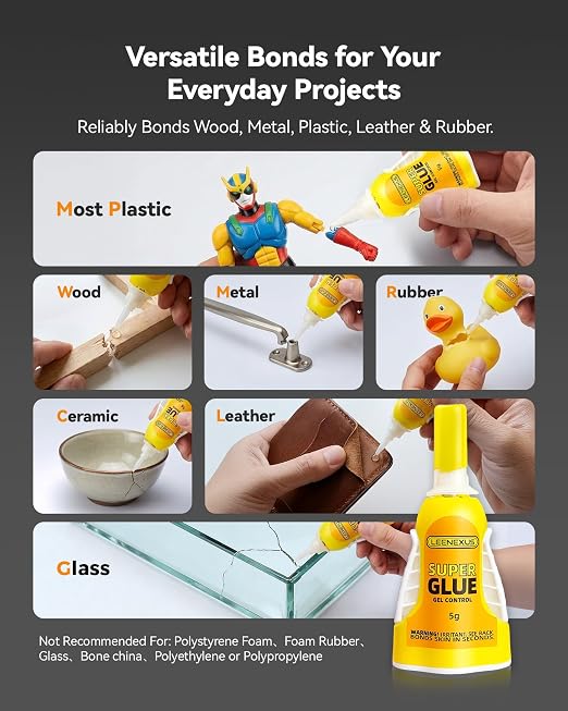 Super Glue and Cement for Shoes – 5g Gel CA | Heavy Duty Instant Bond, Waterproof Clear Sole Repair for Sneakers, Heels, Boots, Sandals, Tennis Shoes & More