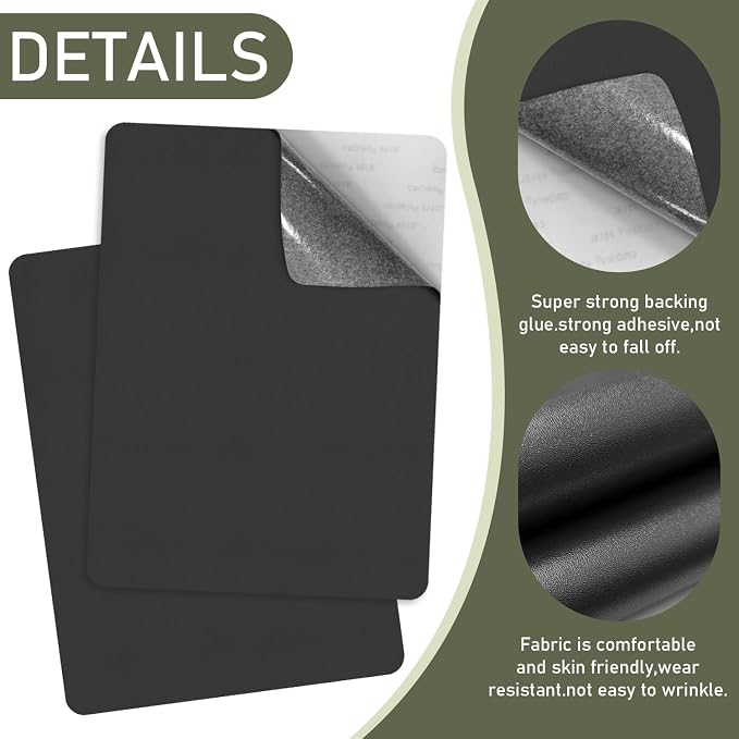 SYLVASS Self Adhesive Leather Repair Patches for Couch, Sofas, Furniture, Car Seats, Office Chairs, Pack of 2 Dark Grey