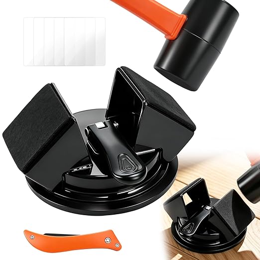 Floor Gap Fixer Tool with Mallet, 45° Impact Design Laminate Flooring Tools, Floor Suction Cup Tool for Gaps with Cleaning Scraper & 5 Sticky Pads for Laminate, Lvp, Vinyl Plank Flooring