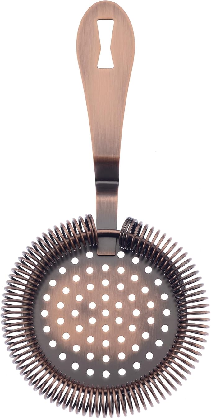 Barfly Deluxe Antique Hawthorne Spring Strainer, Antique Copper