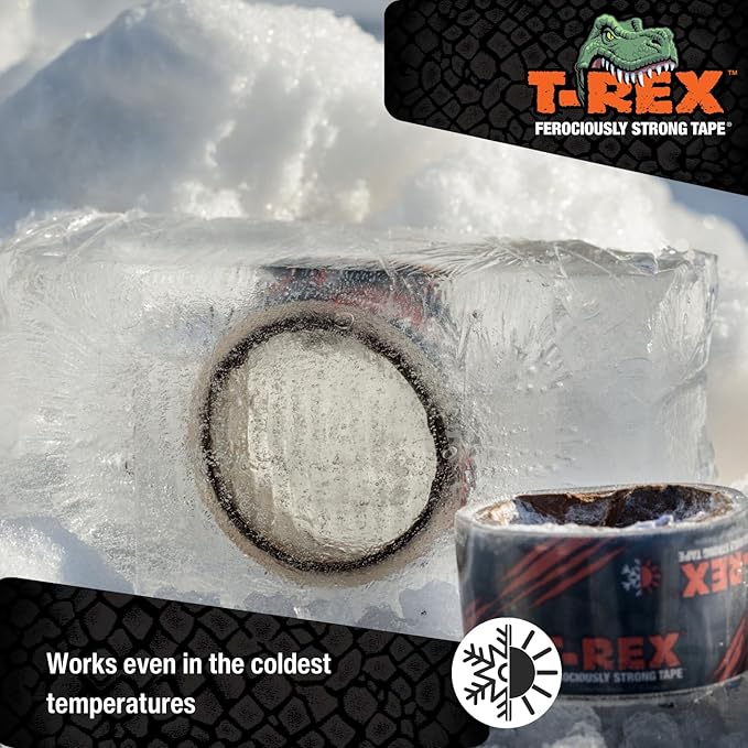 T-REX Ferociously Strong Repair Tape, Sticks to Wet Surfaces, All Weather and UV Resistant, 1.88" x 9 Yards, Clear, 1-Roll (241535)