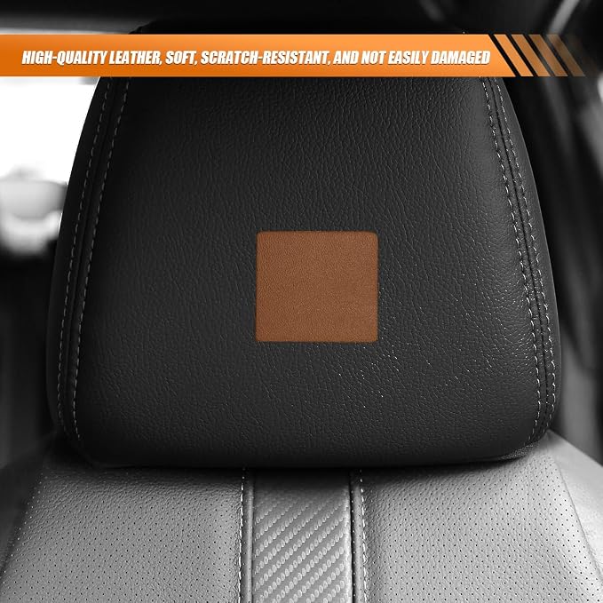 5PCS Car Seat Leather Repair Patch Tape, 8×4 Inch Water-Resistant Self-Adhesive Repair Patches Kit, Automotive Upholstery Fix Accessories for Furniture Couches Chairs (Brown)