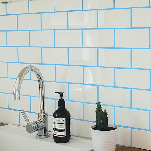 PentaUSA Tile Grout Repair Kit - Blue Premixed Acrylic Sanded Grout, Water-Resistant Grout Filler for Bathroom&Shower, Kitchen Floor, Fast Drying, with Applicator, 13.4 oz (380g)
