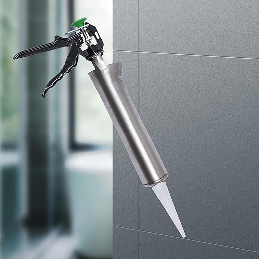 Grouting Dispenser, Caulking Tool Filler Applicator Sealing Device with Long 0.2'' Outlet Nozzles & Quick-Release Trigger for Floor Tile Joint Filling Wall Crack Repair Cement Seams