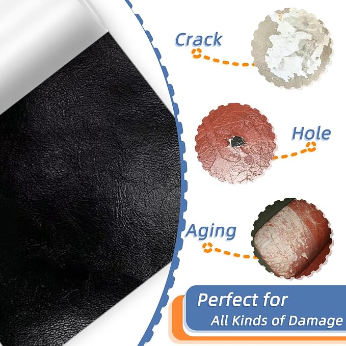 Self Adhesive Faux Leather Repair Patch,1Roll 15x78 Inch Leather Repair Tape for Furniture,Couch Tape for Couches,Bed,Car Seats,Chair,Black