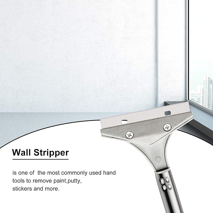 Mudder 4 Inch Razor Blade Scraper Tool Wallpaper Floor Tile Paint Removal Smoothing Scraper Tool with Replacement Blade for Removing Wallpaper Sticker Glue Floor Adhesive(Black,3 Pcs)