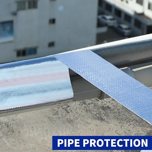 TAPEBEAR Heat Shield Tape Aluminized Fiberglass Cool Tape 1inch x 65Yards, Self-Adhesive Reflective Thermal Barrier Tape Heat Resistant for Air Dryer Vent, HVAC, Heating Unit, Auto, Pipe, 196Ft