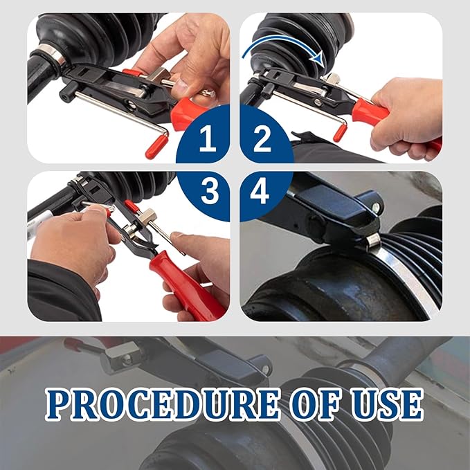Stacool Thickened CV Boot Clamp Tool Kit,CV Joint Ear Clamp Pliers with 20 CV Boot Clamp to Securely Fasten CV Joint,Universal CV Axle Boot Repair Kit Car Accessories for Car Truck SUV ATV