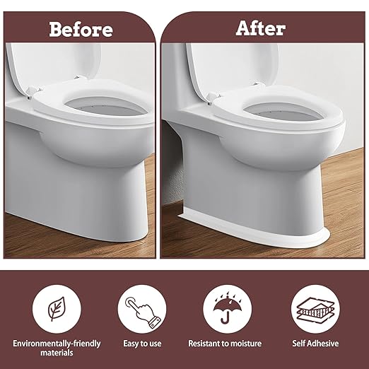 Mokani Caulk Tape Waterproof Self Adhesive, 1 Roll White Caulking Sealant Strip for Kitchen, Countertop, Bathroom, Bathtub, Toilet, Shower, Floor Wall Edge Protector with Sealing Tool (1.5" x 10.5Ft)