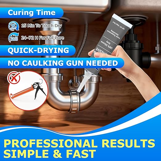 Gray RTV Silicone Sealant Adhesive 100% High Temperature Silicone Caulk Waterproof Stronger Adhesion Shrink & Crack Proof for Automotive Kitchen Bathroom Window Gasket -1.8oz/50g