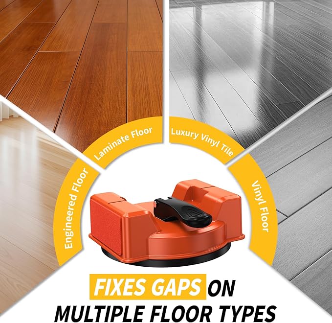 Floor Gap Fixer Tool, Large 4.7IN Laminate Flooring Tools, 3 PCS Sticky Pads for Laminate, Wood, Over 110 Pounds Load Capacity, Vinyl Floor Gap Repair Tool - Durable, Compact, Model 2D