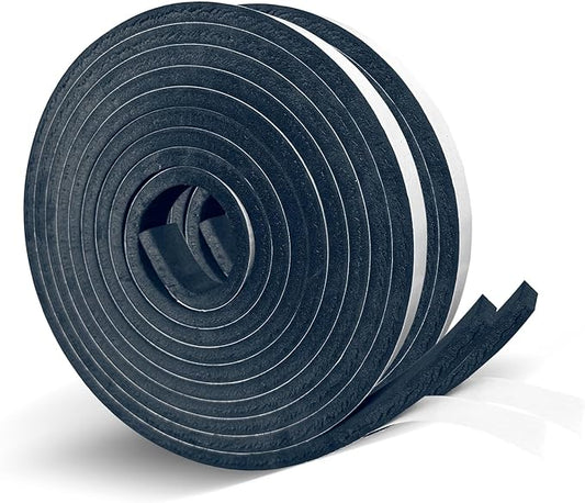 1 inch Wide x 1/8 inch Thick Foam Tape Single Sided,Closed Cell Door Insulation Strip with Self-Adhesive, Soundproofing Black Foam Weather Stripping for Window, High Density Weathestrip 33 Feet