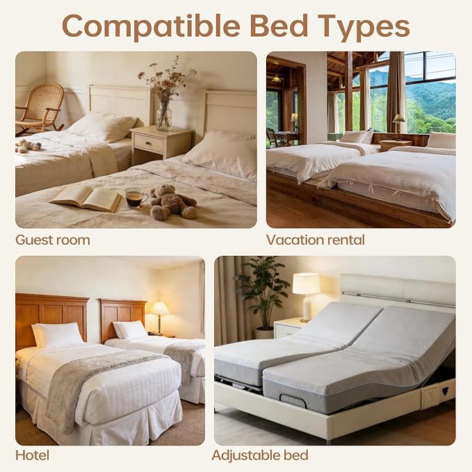 ENITYA 75" x 10" Split King Gap Filler for Adjustable Bed, Twin to King Converter with Removable Washable Cover, Bed Bridge for Guest Stayover/Hotel/Family Room Vacation, Easy Install, White