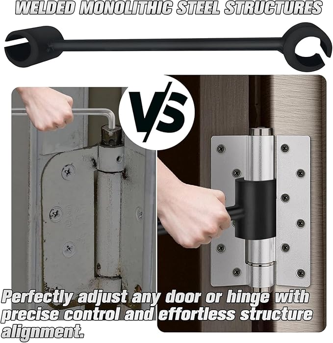 2 Pack Dual Size Door Hinge Adjustment Tool 14–19 & 23–25mm, Door Hinge Repair Tool, Door Gap Adjustment Tool, Door Adjustment Tool, Heavy Duty for Fixing Gaps in Fire, Cleanroom Safety Use(Black)
