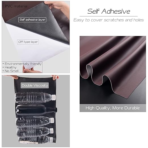 Leather Repair Patch 36X79 inch Large Self-Adhesive Leather Repair Tape, Reupholster Leather Patches for Furniture Couch Chairs Car Seat (Red Brown, 36x79 inch)