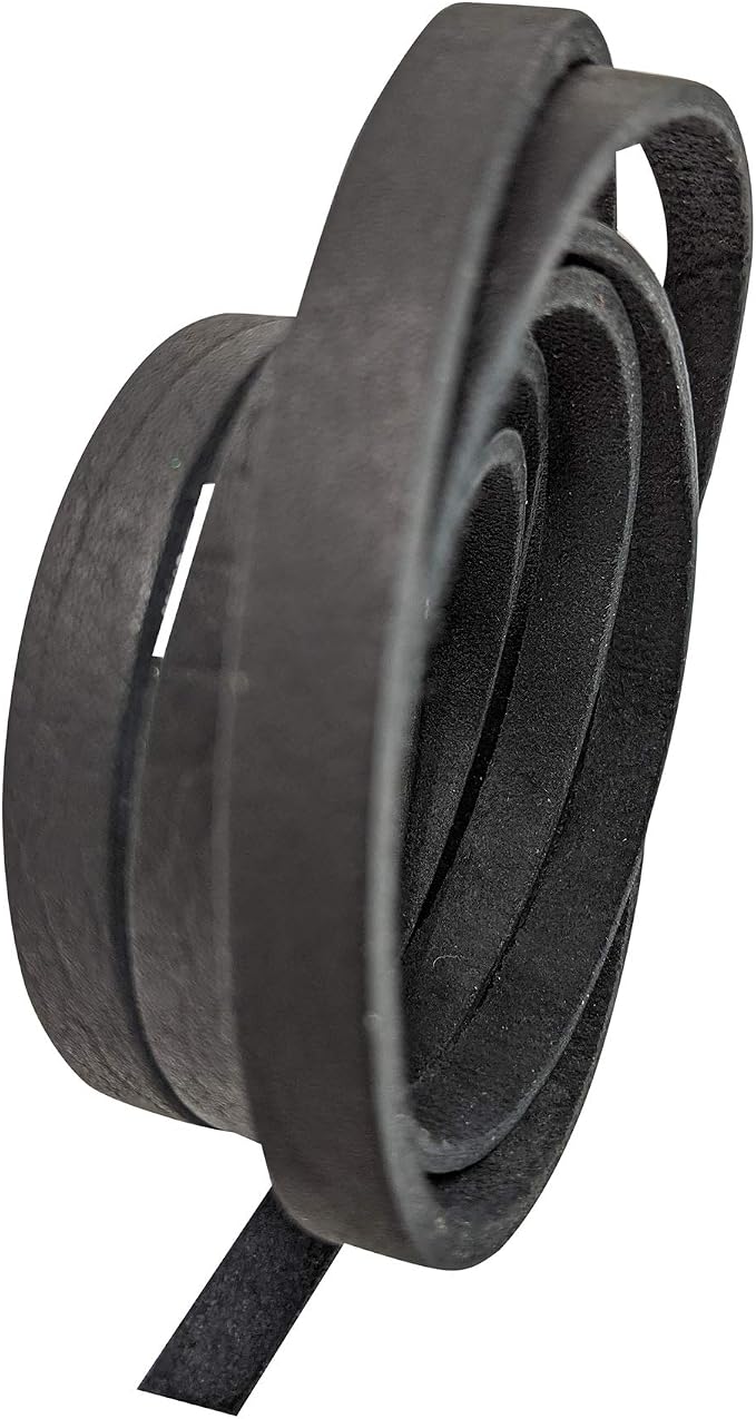 TOFL 3/8" Wide Flat Leather Cord – 72" (6 Feet) Long × 1/8" Thick (7-8oz) | Real Cowhide Leather Strips for Crafts | Black