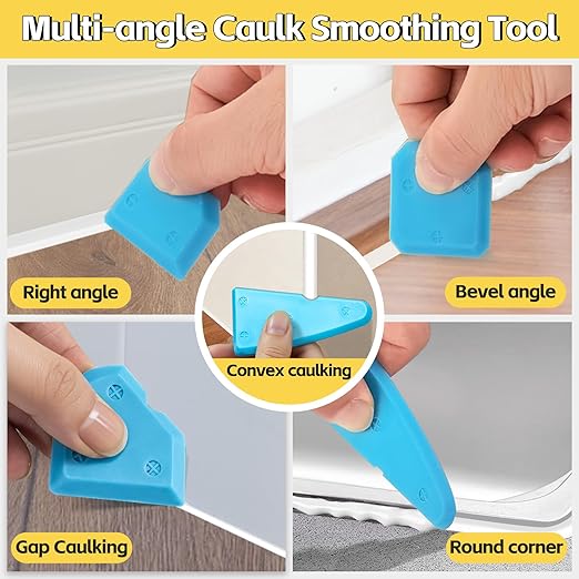 12pack Caulking Tool Kit, Multifunctional Caulk Remover Tool, Grout Removal Tool, Silicone & Grout Cleaner for Bathroom, Shower, Tile, Window, Household Caulk Kit(Yellow)