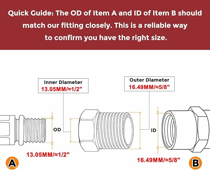 Pack of 6, 3/8" Male NPT NPT1/4" FeMale NPT Solid 304 Stainless Steel Hex Bushing, Hose Fittings Adapter Reducer for Bathroom Remodel, Tool Extensions