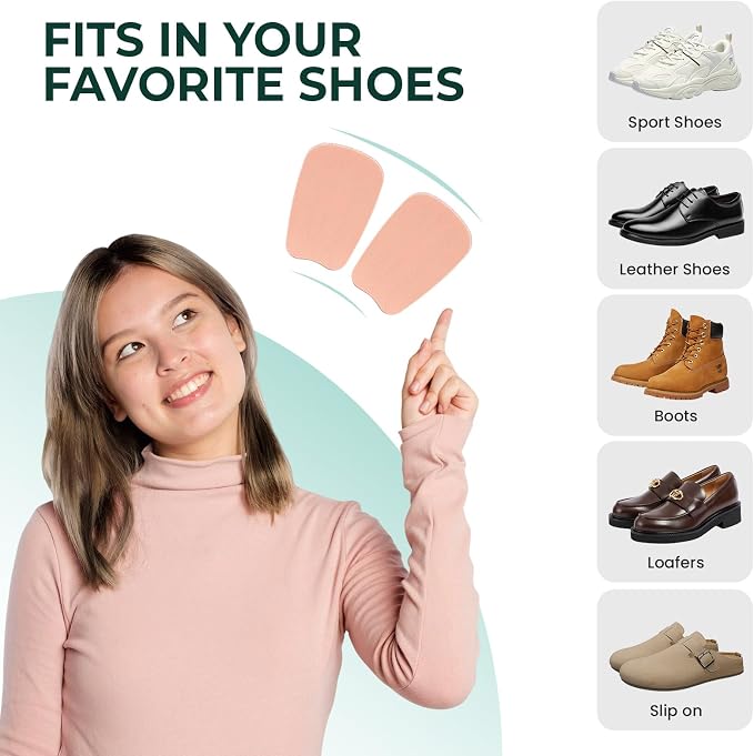 Welnove Tongue Pads Inserts for Shoes - Tow Size in One Pack - 16 Pcs Shoe Padding Cushion Soft Self Adhesive Inserts Filler for Boots, Leather Shoes, Dress Shoes, Loafers - Size S & L