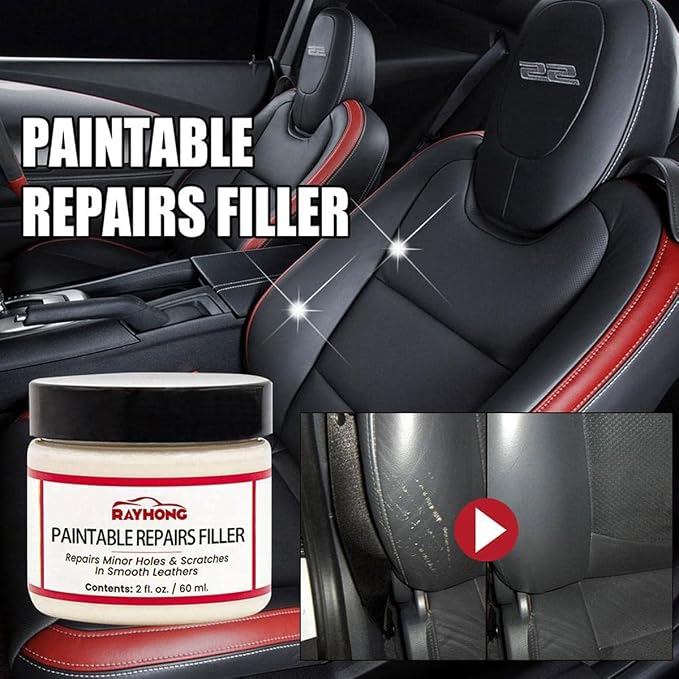 Alkyne Leather Filler,Leather Filling Paste,New Car Leather Filler Repair Cream,Leather Color Restorer Conditioner for Filling or Repairing Holes Scratches (3pcs)