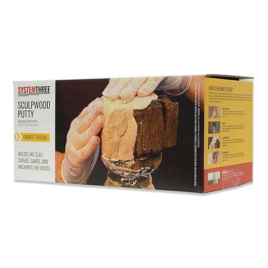 System Three SculpWood Putty Epoxy Filler Putty, 2 Gal, Brown