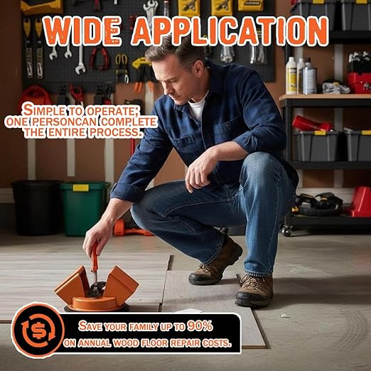Heavy Duty 45° Floor Gap Fixer Tool | Iron Construction with Enhanced Suction Cup | Includes Slot Cutter & 5 Sticky Pads | Laminate & Vinyl Flooring Gap Repair & Installation Tool