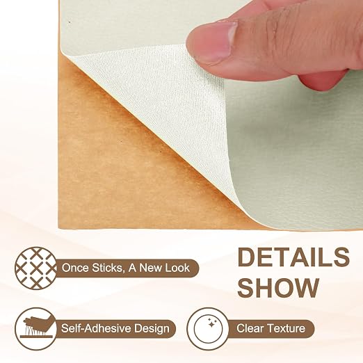PATIKIL Leather Repair Patch, 2 Pack 10 x 24 Inch Self-Adhesive Vinyl Patch Furniture Tape Repair Kit for Sofas Couches Stools Chairs Cabinets Bags, Beige