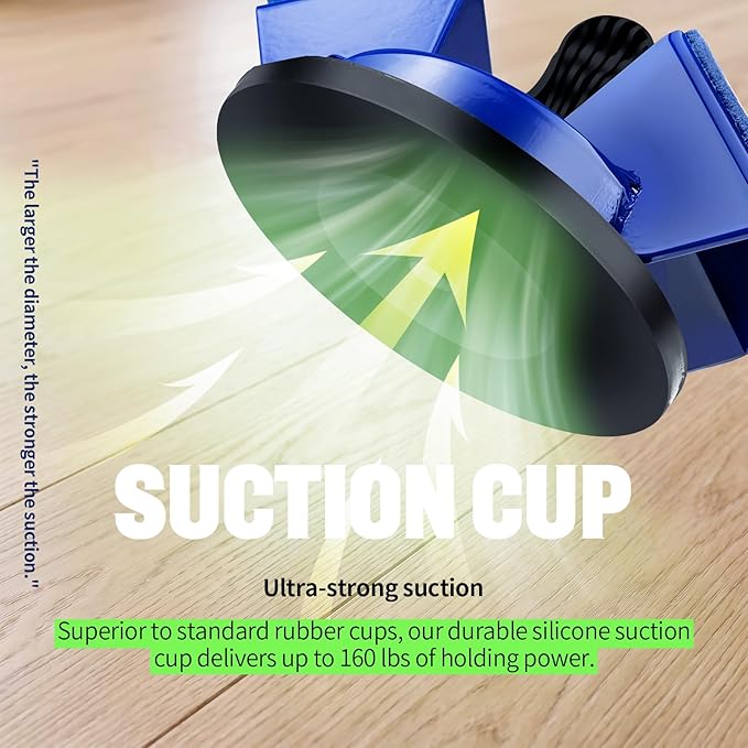 Floor Gap Fixer Tool Heavy Duty 45°Striking Surface Floor Gap Repair Tool Made of Iron & Enhanced Suction Cup with Slot Cutter and 3 pcs Sticky Pads for Fixer Laminate/Vinyl Flooring Tools