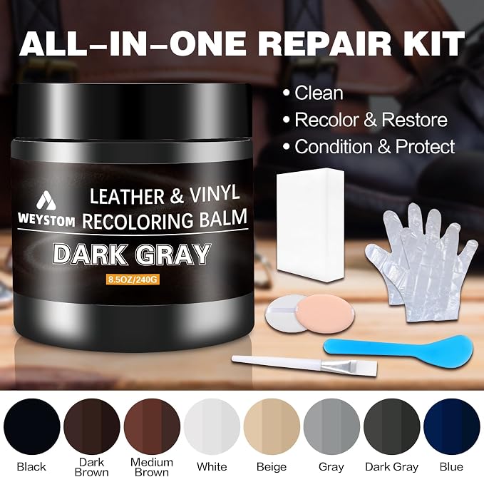 Leather Recoloring Balm, Color Restorer Conditioner, Leather Dye for Furniture, Couch Paint and Repair, Scratch Remover, Leather Color for Couches, Leather Repair Kits