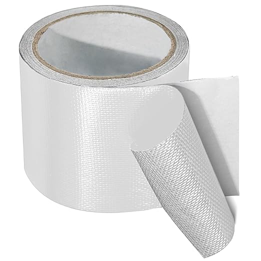 Birllaid Awning Repair Tape for Tarp, Heavy Duty Outdoor Repair Tape for Siding, Boat Covers, Tent, Sail Repair Patch Kit, Waterproof, UVproof, White