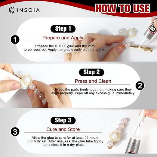 10 PCS 15ml B7000 Rhinestone Glue Clear – Super Glues for Bedazzling with Precision Tip, Quick Dry No Trace Flexible Adhesive for Jewelry Making, Nail Art, Fabric, Shoe, DIY Craft & Phone Repair