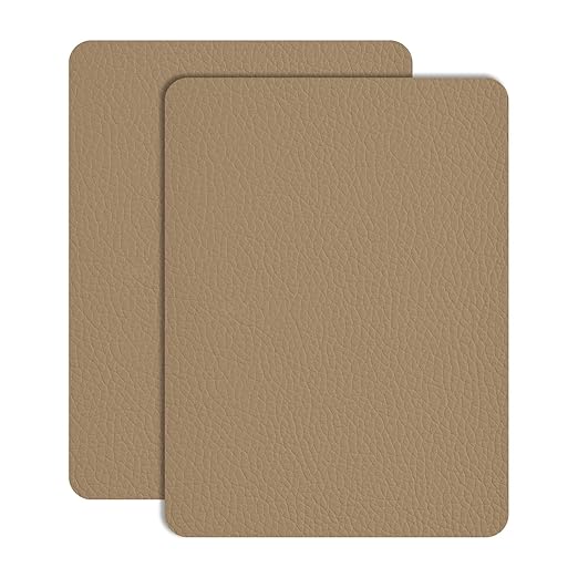Leather Repair Patch Tape 8×12 inch 2 pcs Furniture Leather Strong Self Adhesive Tape for Sofas Couch Car Seats Cabinets Bags Anti Scratch Patches First Aid Patch Fixing Leather Beige