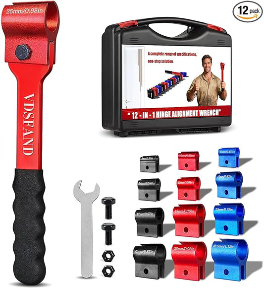 Vdsfand Door Hinge Adjustment Tool Multi-Size Hinge Gap Adjusting Wrench Kit Heavy Duty Door Hinge Repair Tool for Residential and Commercial Use