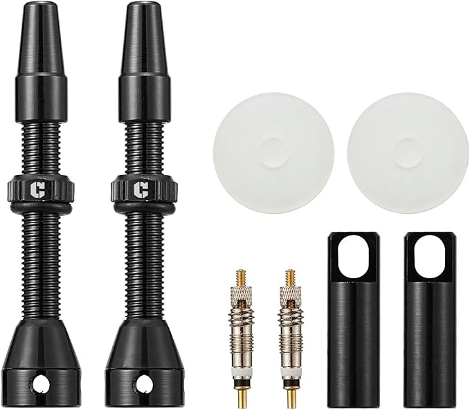 Corki Cycles Tubeless Presta Valve Stem 40 44 55 60 80 100mm with 2PCS Valve Core and 2PCS Remover Tool (Black Red Gold Rainbow)