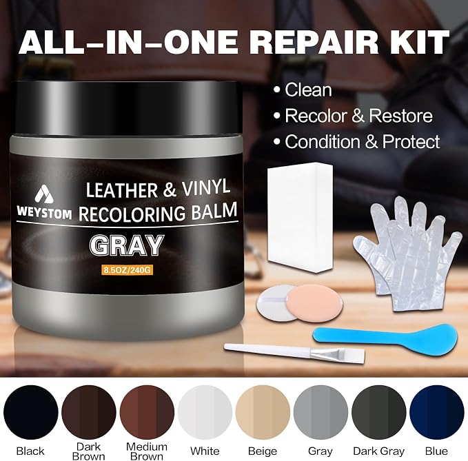Leather Recoloring Balm, Color Restorer Conditioner, Leather Dye for Furniture, Couch Paint and Repair, Scratch Remover, Leather Color for Couches, Leather Repair Kits