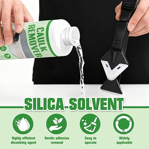 200ml Caulk Remover, Strong Dissolving Silicone Caulk Remover, Power Mild Performance Wide Application for Removes All Types of Uncured and Cured Silicone Rubber