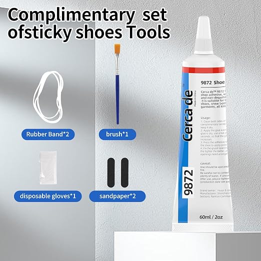 Shoe Glue Heavy Duty，Shoe Sole Repair Adhesive，Clear, Waterproof, high Strength, Strong.Shoe Cement for Sneakers, Leather Shoes, Hiking Shoes, Boots, Sandals, 2oz.