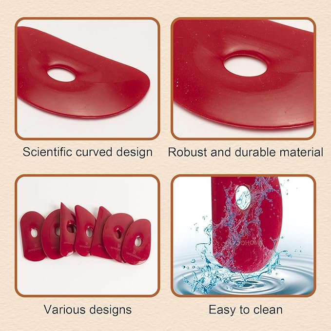 DIYOOHOMY Pottery Ribs for Pottery Tools and Clay Tools, Soft Silicone Ceramic Supplies Kit for Shapes Sculpting,Mud,Trimming,Throwing (6)