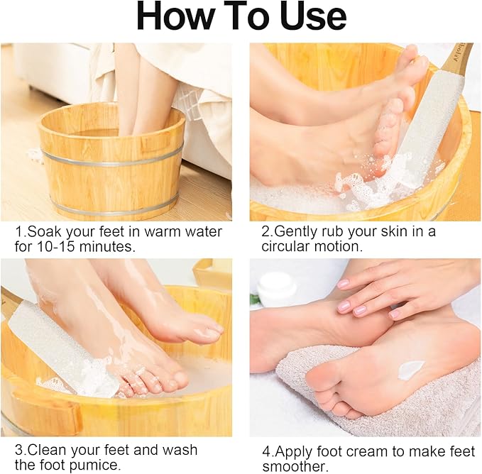 Foot File Foot Scrubber Pedicure, Pumice Stone for Feet, 2 Pack Professional Foot Scrubber Remove Cracked Heels,Dead Skin,Corn,Scraper File Foot Care Foot Rasp Massage Brush Tools Kit for Men/Women