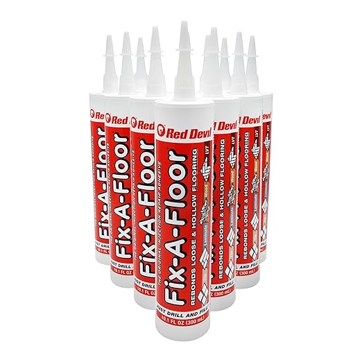 The Original Fix-A-Floor Loose Tile Repair Adhesive - Tile, Porcelain, Ceramic, Marble, Stone & Wood. Custom Tip for All Grout Sizes. Pack of 12 *for Best Results Use The Proven Power of a Caulk Gun*
