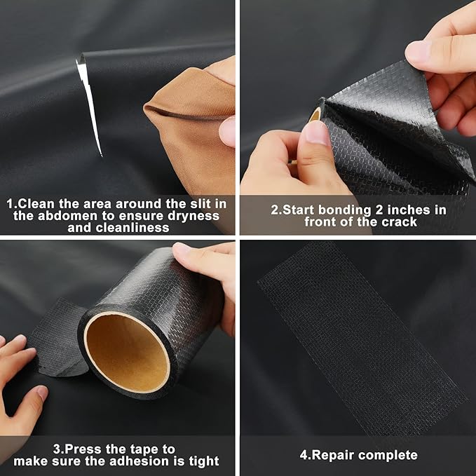 Frienda RV Underbelly Tape RV Underbelly Material Corrugated Waterproof Flex Mend Repair Belly Tape Thick Adhesive Patch Fabric Sealing for Camper Mobile Home Travel Trailer Repair(4 Inch x 82 Feet)