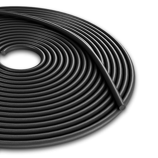 10FT Backer Rod 1/4 Inch Diameter Rubber Caulk Concrete Expansion Joint Filler Black Rubber Caulk Saver Weather Stripping for Gaps and Joints Filling(1/4 Inch x 10FT)