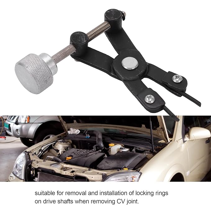 Brake Cylinder Retainer Remover Universal Brake Retainer Spring Removal Tool Locking Rings Remover Metal High Strength CV Joint Locking Rings Pliers Tool for Car Repairing,car maintenance tools