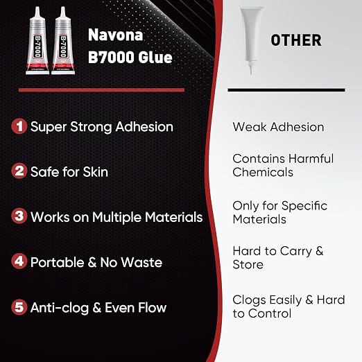 2 PCS 110ml B7000 Glue Clear with Precision Tip, Bedazzling Glue, Rhinestone Glues, Craft Glues, Jewelry Making, Nail Art, DIY, Makeup, Shoes
