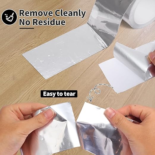 Aluminum Foil Tape Heavy Duty 1 Inch x 22 Yards（3.9 mil）, High Temp Waterproof HVAC Tape, Silver Insulation Adhesive for Ductwork, Sealing, Dryer Vent, Furnace, AC, Pipe Repair