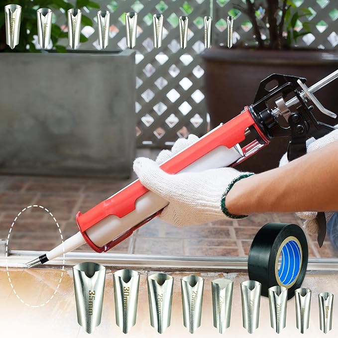 Upgrade Stainless Steel Caulk Finisher Kit Caulking Nozzles Tips Caulk Gun Tips