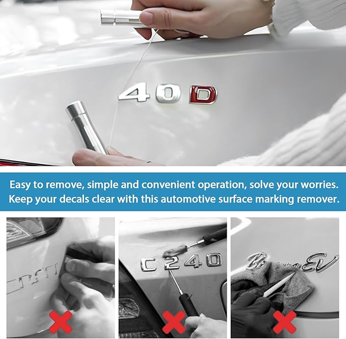 Emblem Removal Tool, Aluminum Alloy Car Surface Logo Plate Line Remover with PE Cables, Vinyl Wraps Emblem Line Removal Tool for Vehicle Wrapping Film Installation